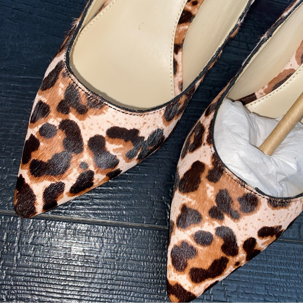 Vince Camuto Haircalf Block Heel Pumps Sz 8.5M Candera Animal Leopard Print New - Picture 10 of 16